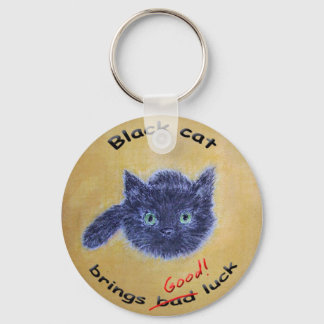 Black cat viel Glück Schlüsselanhänger