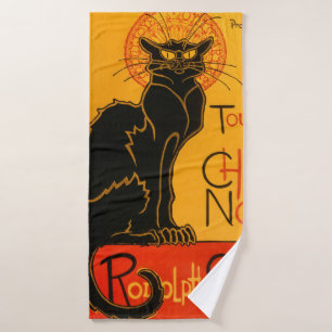 Black Cat Vintag Halloween Steinlen Poster Badhandtuch Set