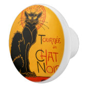 Black Cat Vintag Halloween Steinlen Poster Keramikknauf (Rechts)