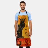 Black Cat Vintag Halloween Steinlen Poster Schürze (Getragen)