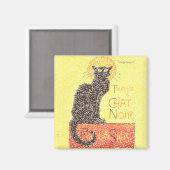 Black Cat Vintag Magnet (Vorderseite/Rückseite)