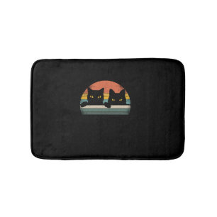 Black Cat Vintag Retro Style - Cats Lover Gift Badematte