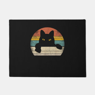 Black Cat Vintag Retro Style - Cats Lover Gift Fußmatte