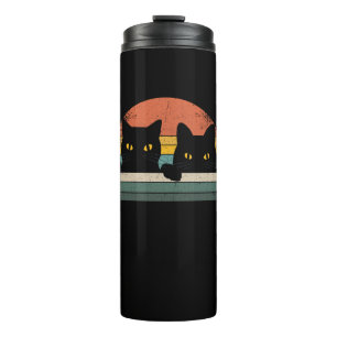 Black Cat Vintag Retro Style - Cats Lover Gift Thermosbecher