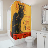 Black Cat Vintage Halloween Steinlen Poster Duschvorhang (Beispiel)