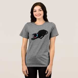 Black Cat - Vintages japanisches Art T-Shirt Tri-Blend Shirt
