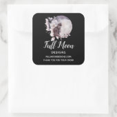 Black Cat von einem magischen Full Moon-Geschäft Quadratischer Aufkleber (Tasche)