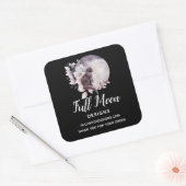 Black Cat von einem magischen Full Moon-Geschäft Quadratischer Aufkleber (Umschlag)