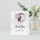 Black Cat von einem magischen Vollmond Danke Postkarte (Stehend Vorderseite)