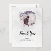 Black Cat von einem magischen Vollmond Danke Postkarte (Vorne/Hinten)