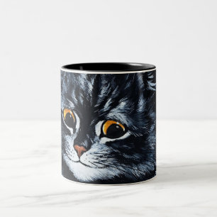 Black Cat von Louis Wain Zweifarbige Tasse