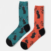 Black Cat Watching Butterfells Socken (Linkes Detail)