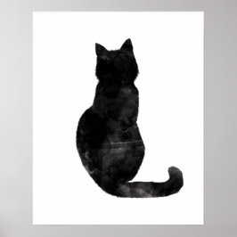 Black Cat Watercolor Minimal Modernes einfaches Po Poster