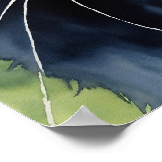 Black Cat Watercolor Wall Poster (Ecke)