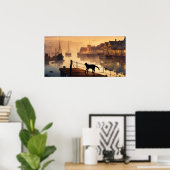 Black Cat Watercolor Wall Poster (Heimbüro)