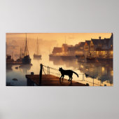 Black Cat Watercolor Wall Poster (Vorne)