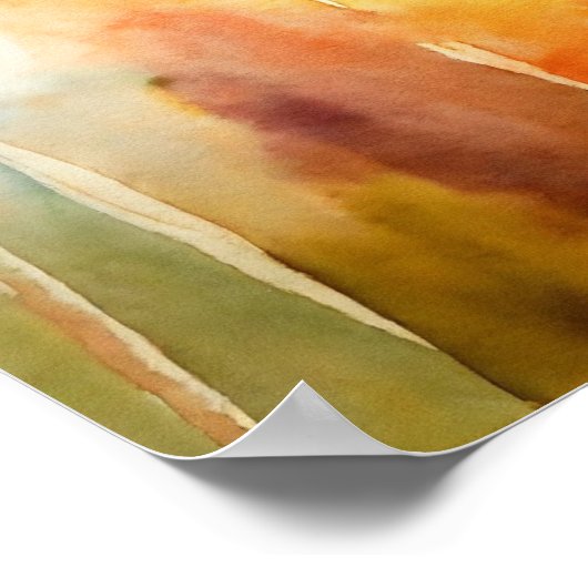 Black Cat Watercolor Wall Poster (Ecke)