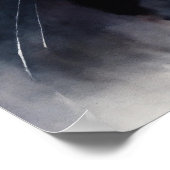 Black Cat Watercolor Wall Poster (Ecke)