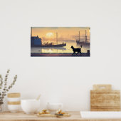 Black Cat Watercolor Wall Poster (Küche)