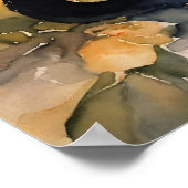 Black Cat Watercolor Wall Poster (Ecke)