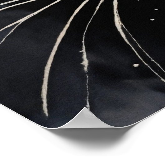 Black Cat Watercolor Wall Poster (Ecke)