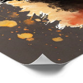 Black Cat Watercolor Wall Poster (Ecke)