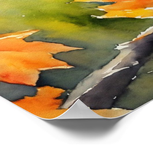 Black Cat Watercolor Wall Poster (Ecke)