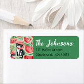 Black Cat Watermelon Summer Address Labels (Insitu)