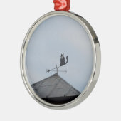 Black Cat Weather Vane Silbernes Ornament (Links)