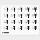 Black Cat Wedding Save the Date Quadratischer Aufkleber (Blatt)