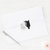 Black Cat Wedding Save the Date Quadratischer Aufkleber (Umschlag)