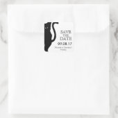 Black Cat Wedding Save the Date Quadratischer Aufkleber (Tasche)