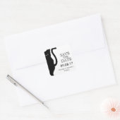 Black Cat Wedding Save the Date Quadratischer Aufkleber (Umschlag)