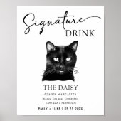 Black Cat Wedding Signature Drink Sign Poster (Vorne)