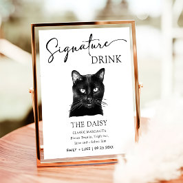 Black Cat Wedding Signature Drink Sign Poster