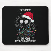 Black Cat Weihnachten Es ist gut, ich bin alles gu Mousepad (Vorne)