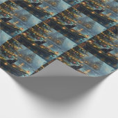 Black Cat Weihnachten Feierliche Reise Geschenkpapier (Ecke)