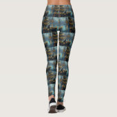 Black Cat Weihnachten Feierliche Reise Leggings (Rückseite)