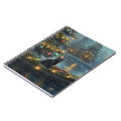 Black Cat Weihnachten Feierliche Reise Notizblock (Linke Seite)