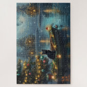 Black Cat Weihnachten Feierliche Reise Puzzle (Vertikal)