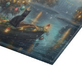 Black Cat Weihnachten Feierliche Reise Schneidebrett (Ecke)