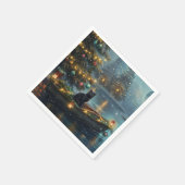 Black Cat Weihnachten Feierliche Reise Serviette (Ecke)