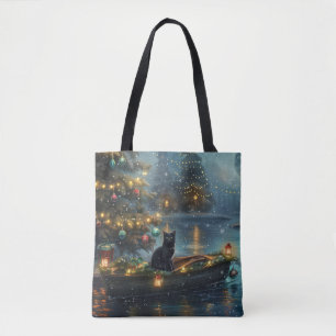 Black Cat Weihnachten Feierliche Reise Tasche