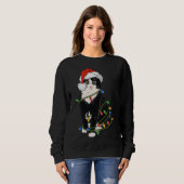 Black Cat Weihnachten Lights Black Cat Xmas Gesche Sweatshirt (Vorne ganz)