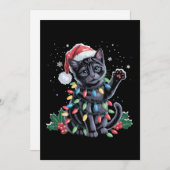 Black Cat Weihnachten Weihnachtsmannmütze Meowy Xm (Vorne/Hinten)