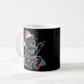 Black Cat Weihnachten Weihnachtsmannmütze Meowy Xm Kaffeetasse (Vorderseite Links)