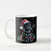 Black Cat Weihnachten Weihnachtsmannmütze Meowy Xm Kaffeetasse (Links)
