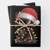 Black Cat Weihnachtsbaum Lichter Funny Santa Kitte Geschenkpapier Set (Beispiel)