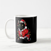 Black Cat Weihnachtsbaum Lichter Funny Santa Kitte Kaffeetasse (Links)