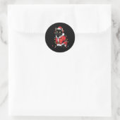 Black Cat Weihnachtsbaum Lichter Funny Santa Kitte Runder Aufkleber (Tasche)